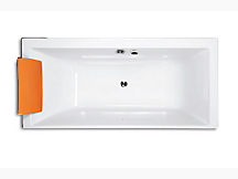 Evok Oval Freestanding BubbleMassage Bath with Orange Pillow